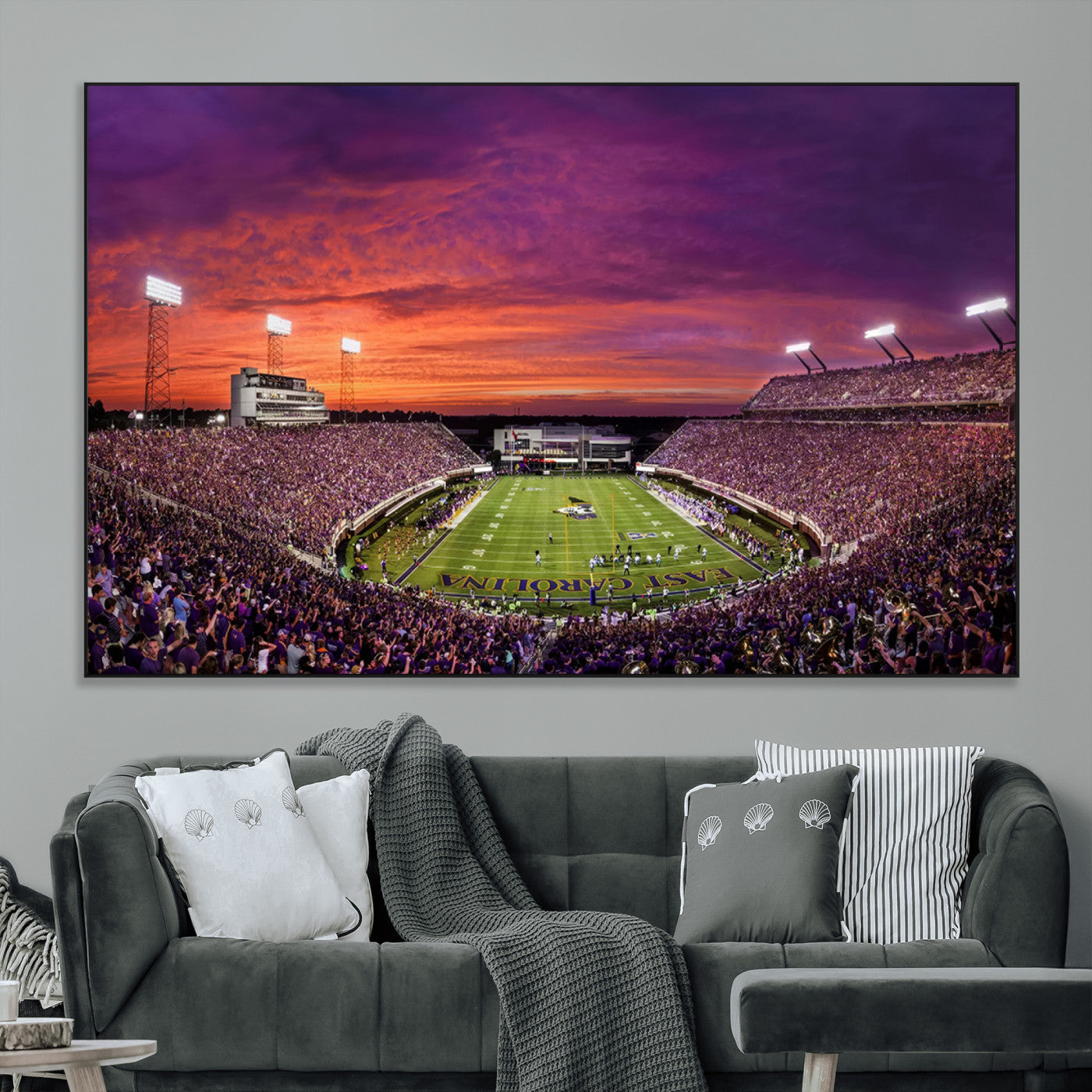 SEG-FC-51X34_Oversize - East Carolina University Pirates Football Print Canvas- Greenville Dowdy-Ficklen Stadium Wall Art