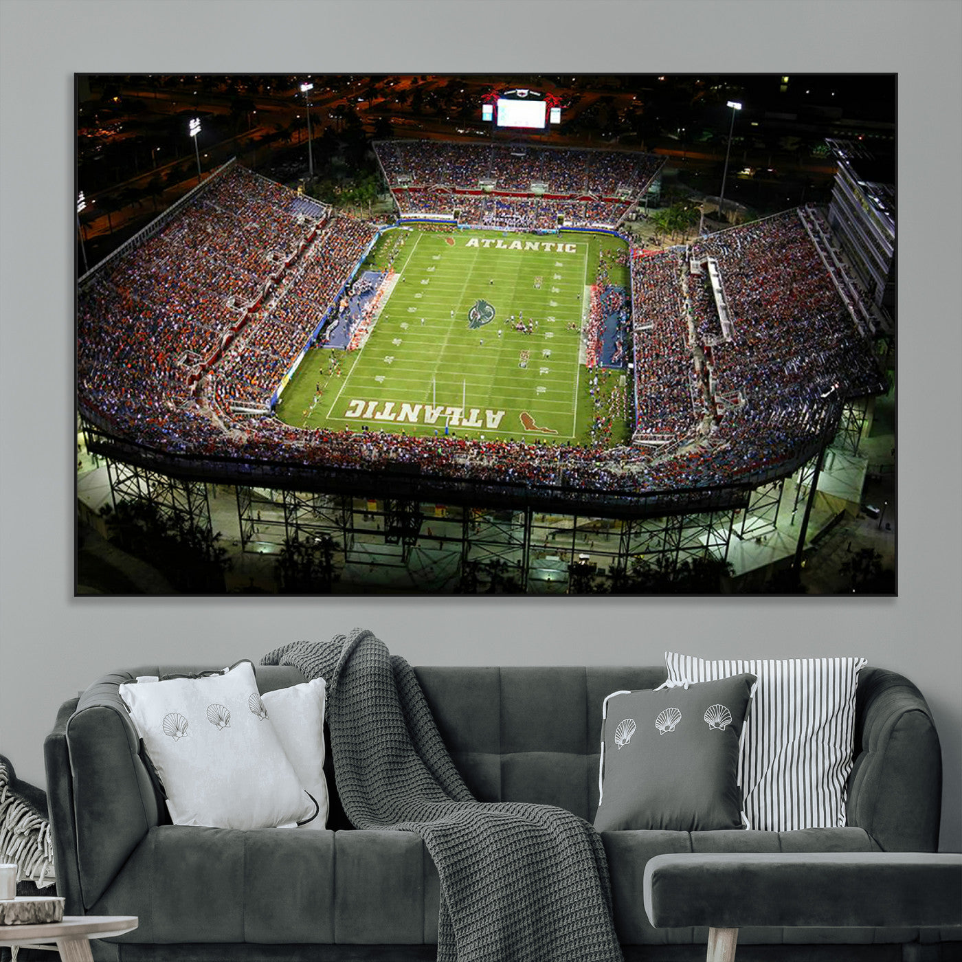 SEG-FC-51X34_Oversize - Florida Atlantic University Owls Football Team Print - Boca Raton FAU Stadium Wall Art Canvas Print