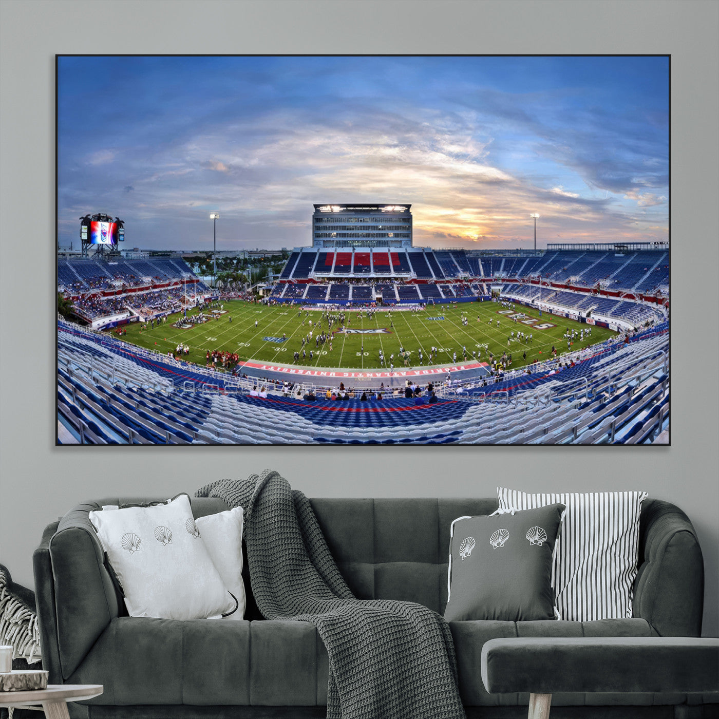 SEG-FC-51X34_Oversize - Florida Atlantic University Owls Football Team Print - Boca Raton FAU Stadium Wall Art Canvas Print