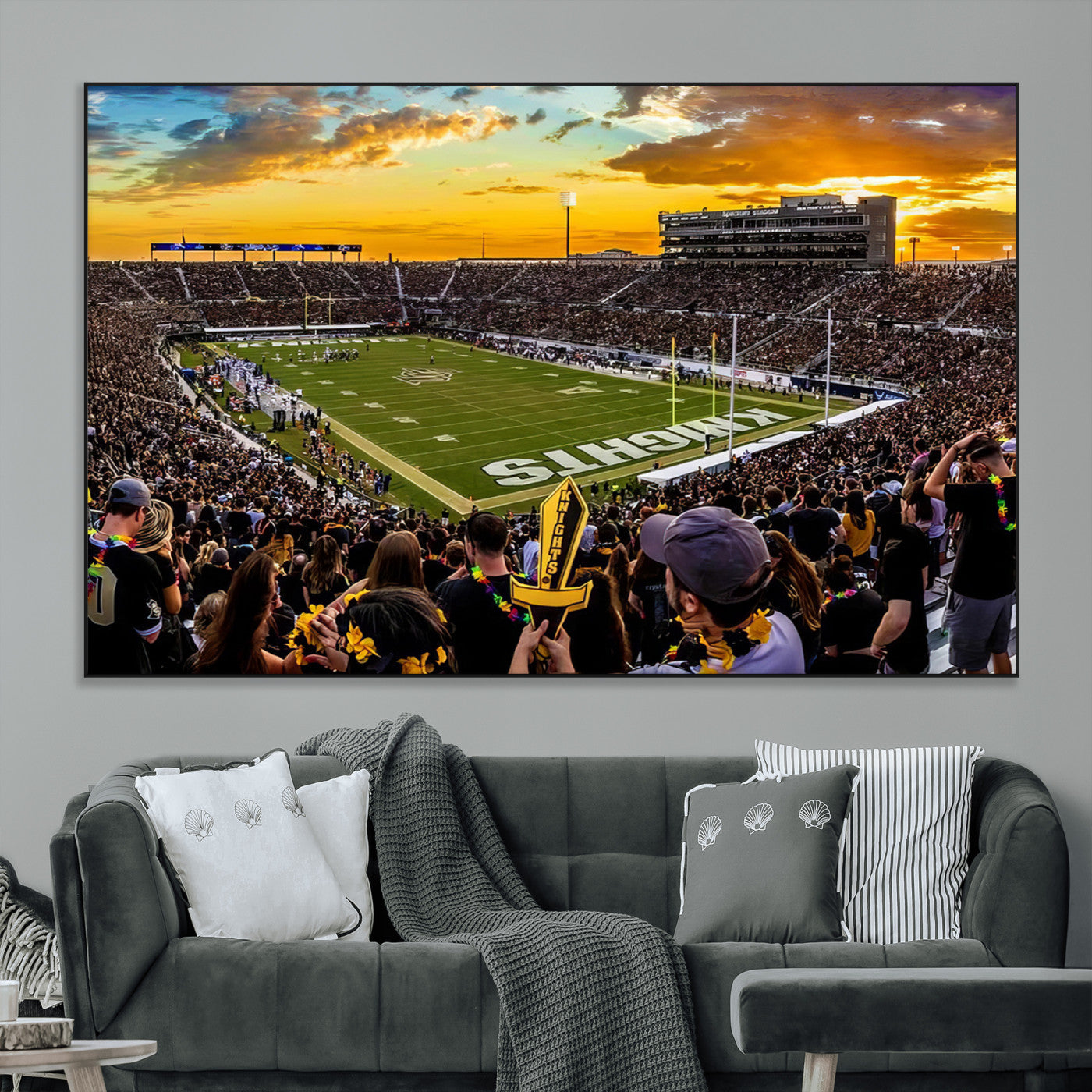 SEG-FC-51X34_Oversize - UCF Knights Football Team Print - Orlando FBC Mortgage Stadium, UCF Knights Wall Art Canvas Print