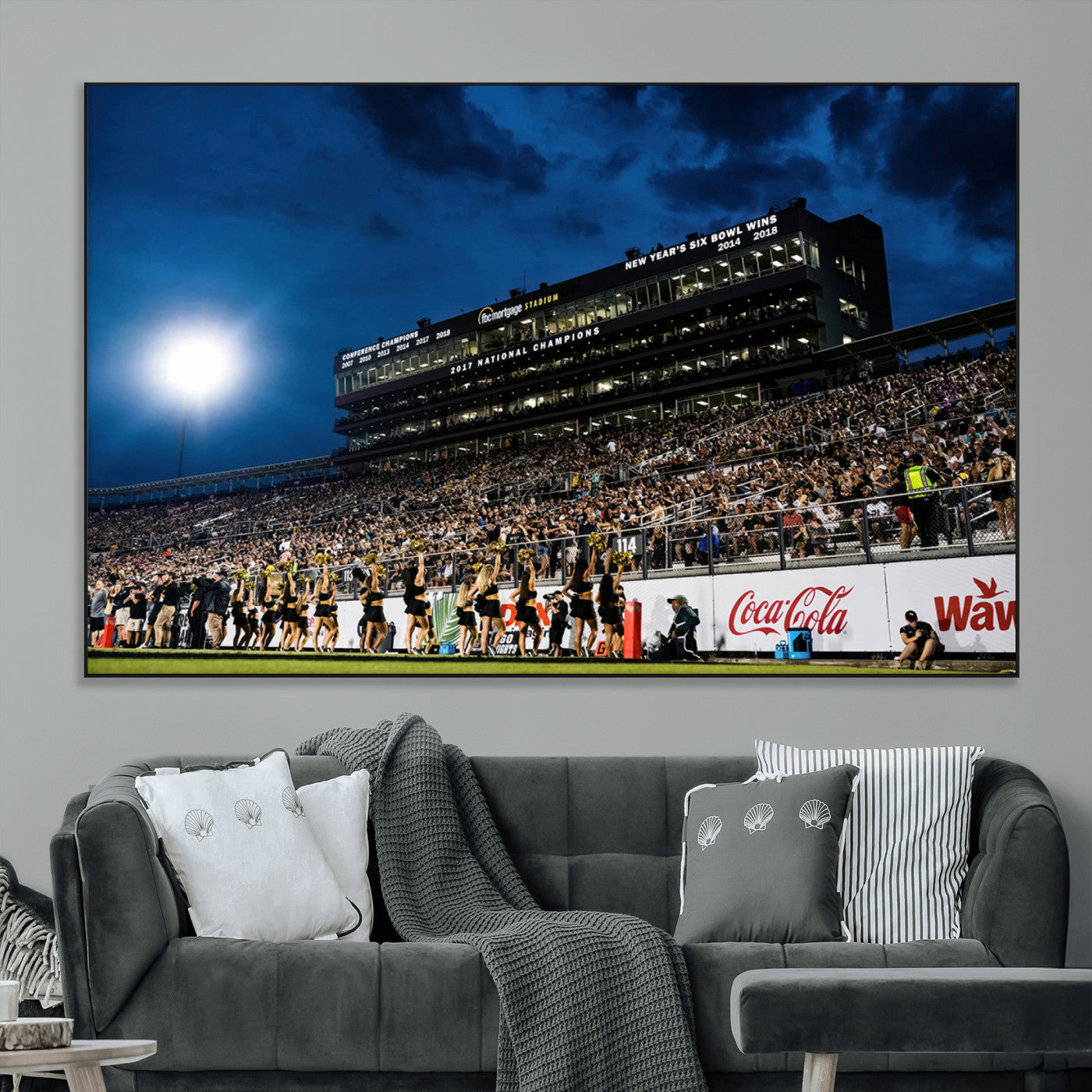 SEG-FC-51X34_Oversize - UCF Knights Football Team Print - Orlando FBC Mortgage Stadium Wall Art Canvas Print