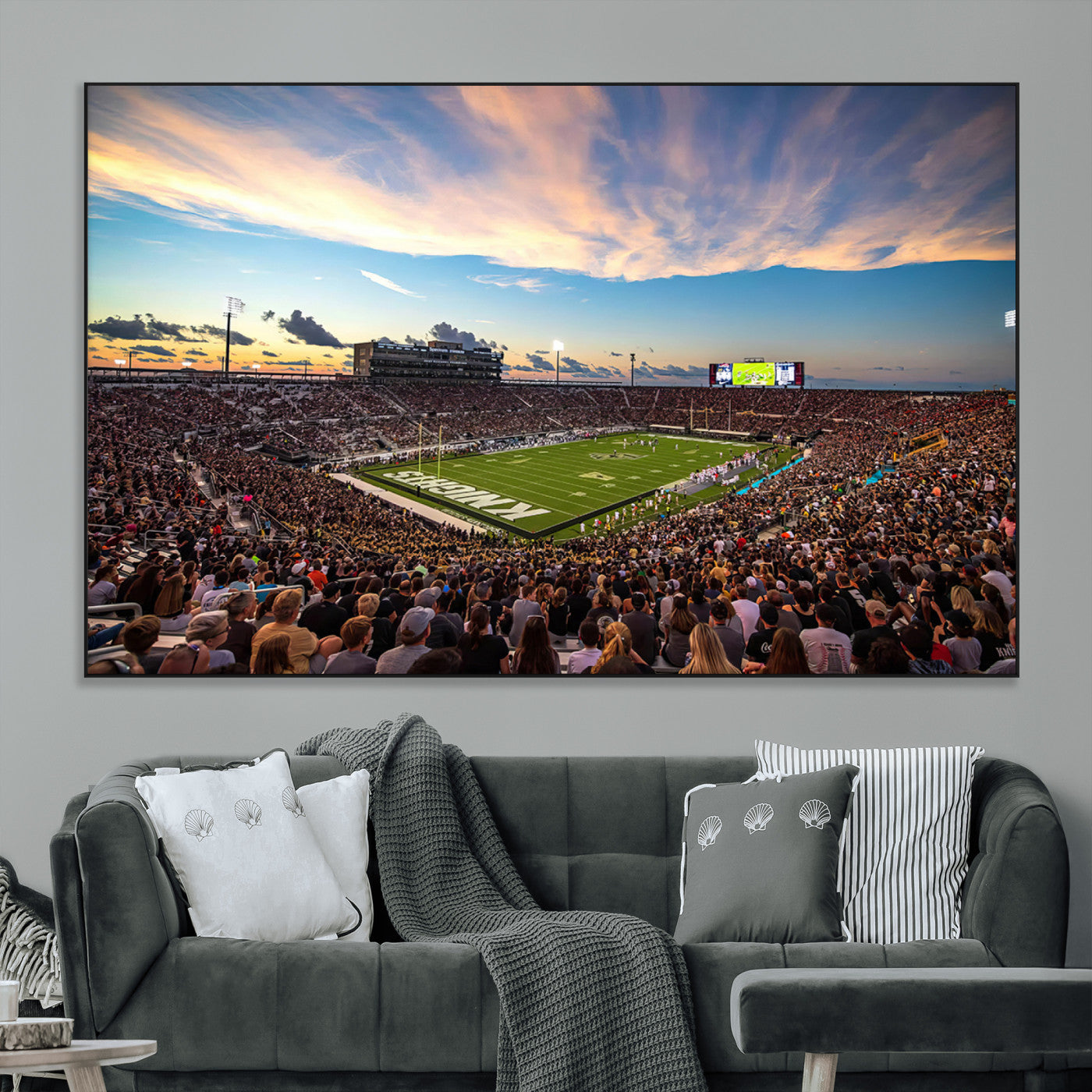 SEG-FC-51X34_Oversize - UCF Knights Football Team Print - Orlando FBC Mortgage Stadium Wall Art Canvas Print