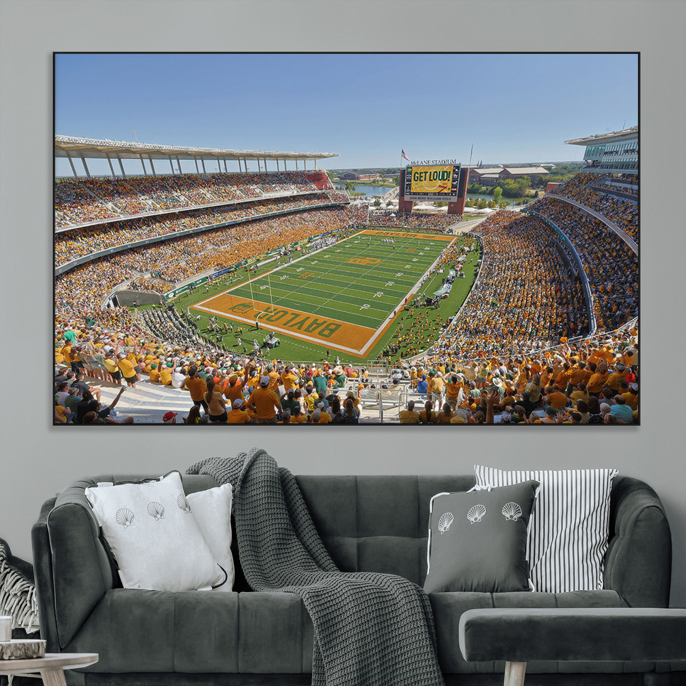 SEG-FC-51X34_Oversize - Baylor University Bears Football Team Print - Waco McLane Stadium Wall Art Canvas Print