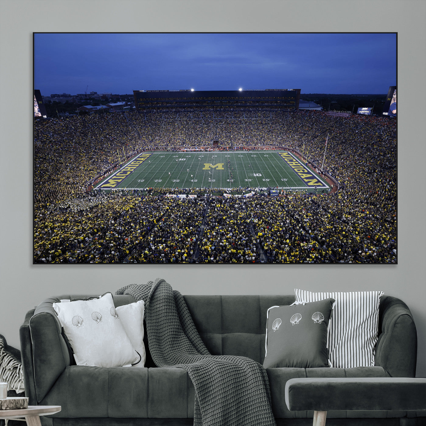 SEG-FC-51X34_Oversize - University of Michigan Wolverines Football Team Print - Ann Arbor Michigan Stadium Wall Art Canvas