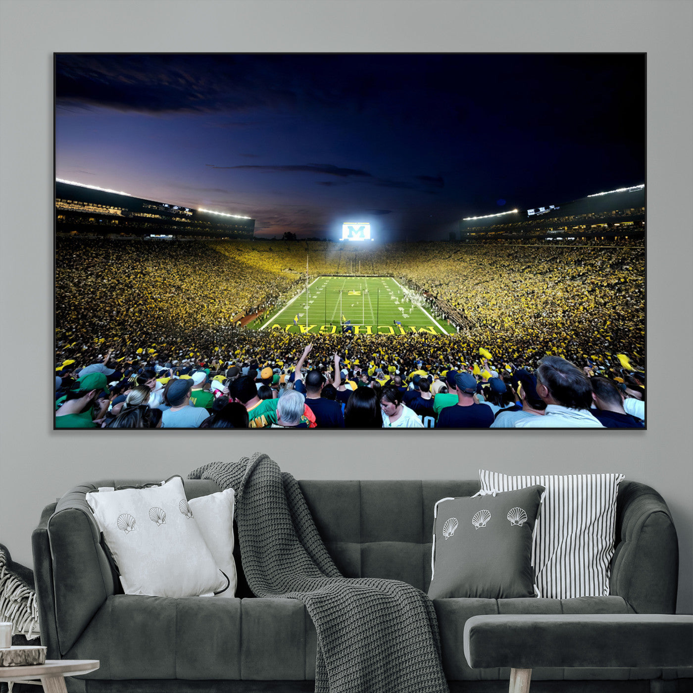SEG-FC-51X34_Oversize - University of Michigan Wolverines Football Team Print - Ann Arbor Michigan Stadium Canvas Print