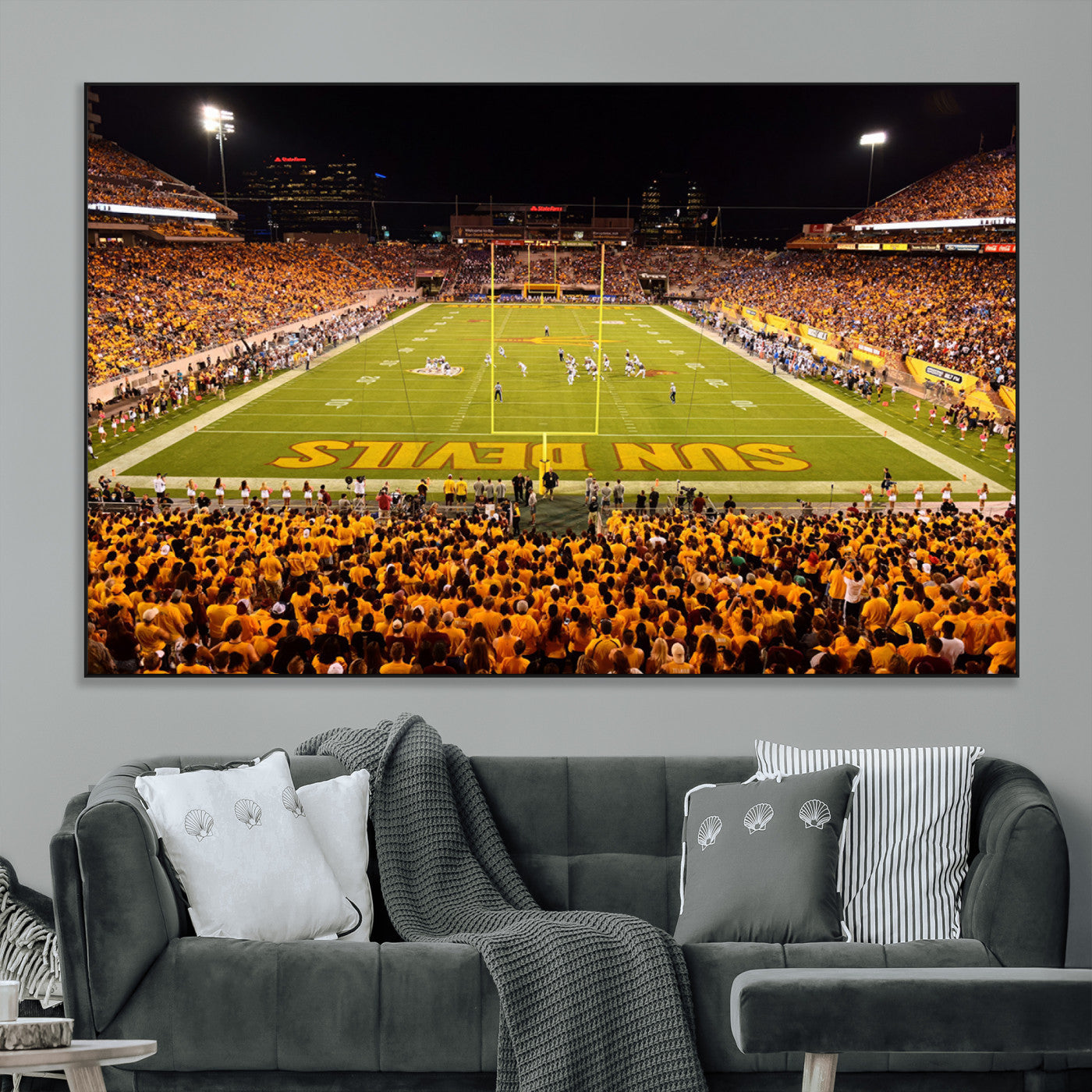 SEG-FC-51X34_Oversize - ASU Sun Devils Football Team Print - Phoenix Mountain America Stadium Wall Art Canvas Print