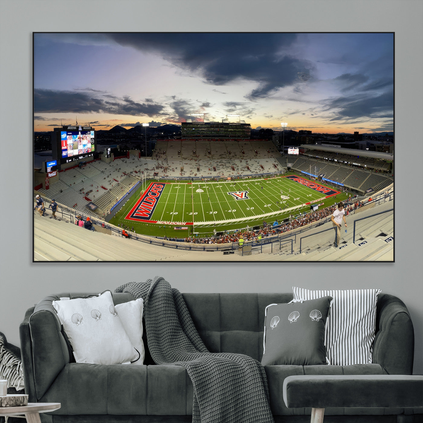 SEG-FC-51X34_Oversize - Arizona Wildcats Football Team Print - Tucson Arizona Stadium Wall Art Canvas Print