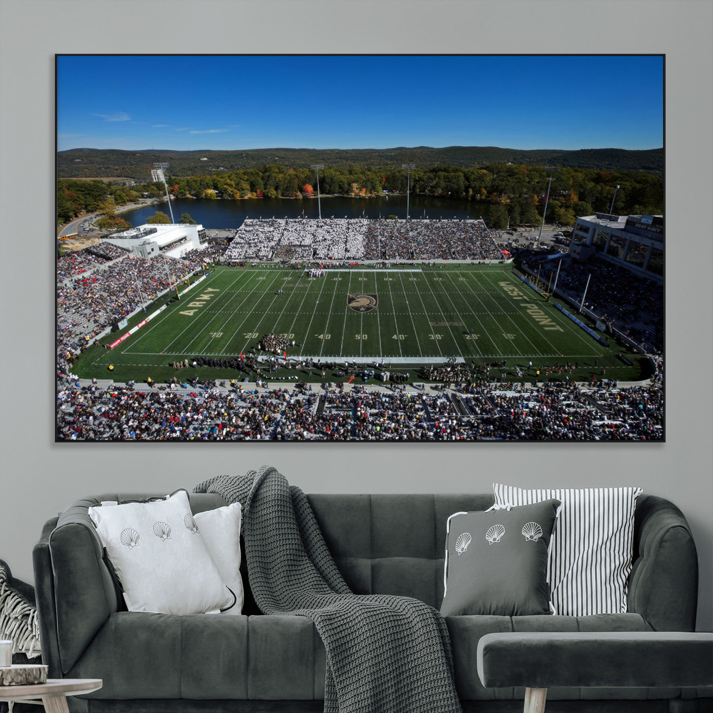 SEG-FC-51X34_Oversize - Army Black Knights Football Team Print - West Point Michie Stadium Wall Art Canvas Print