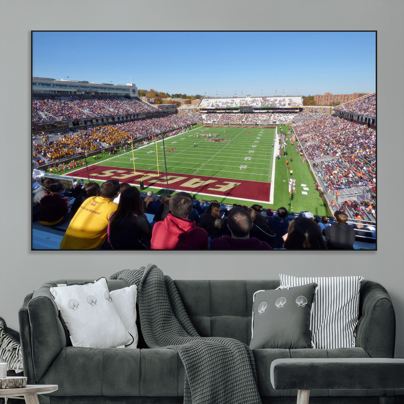 SEG-FC-51X34_Oversize - Boston College Eagles Football Team Print - Boston Alumni Stadium Wall Art Canvas Print