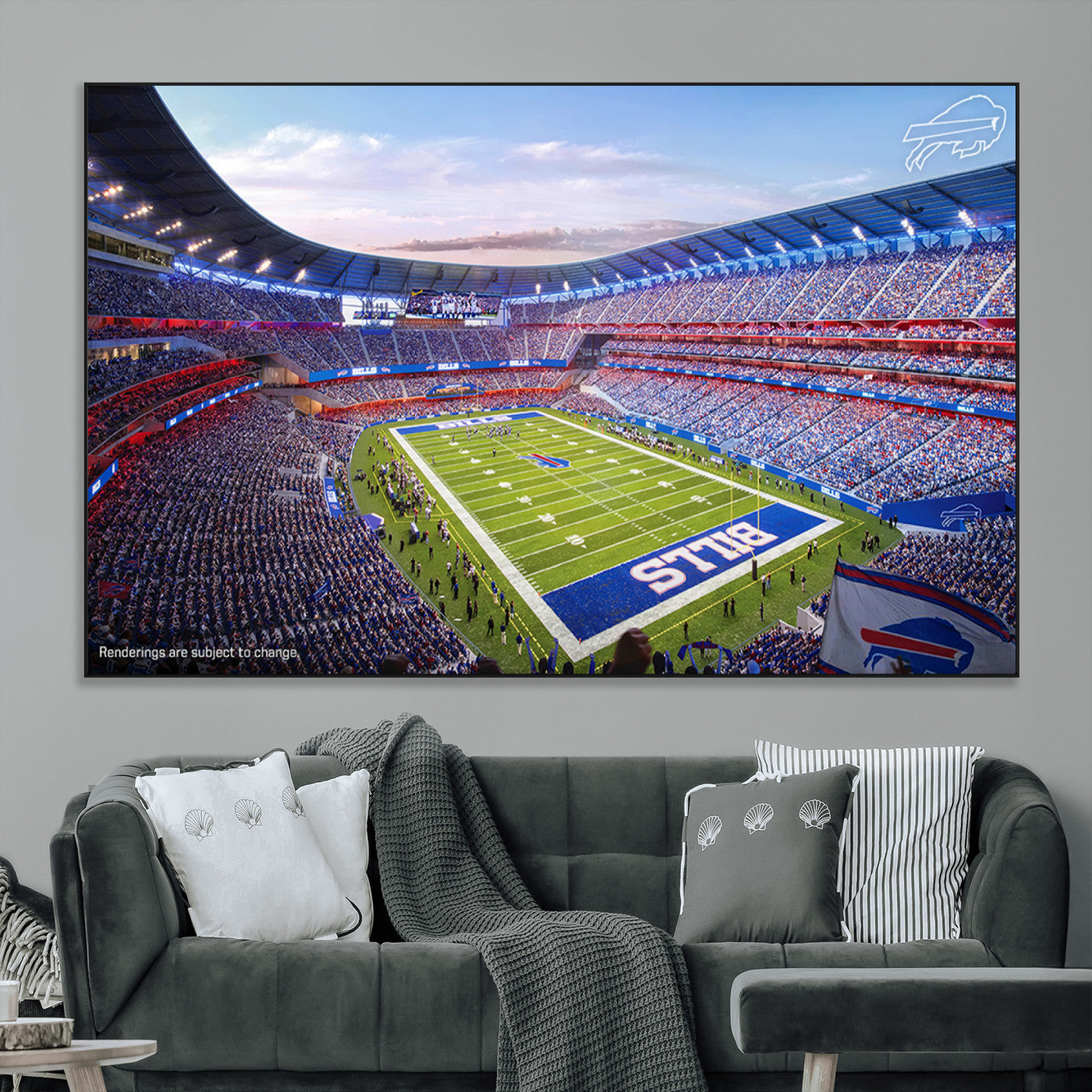 SEG-FC-51X34_Oversize - Buffalo Bills Football Team Print Canvas - Buffalo Highmark Stadium Wall Art Canvas Print