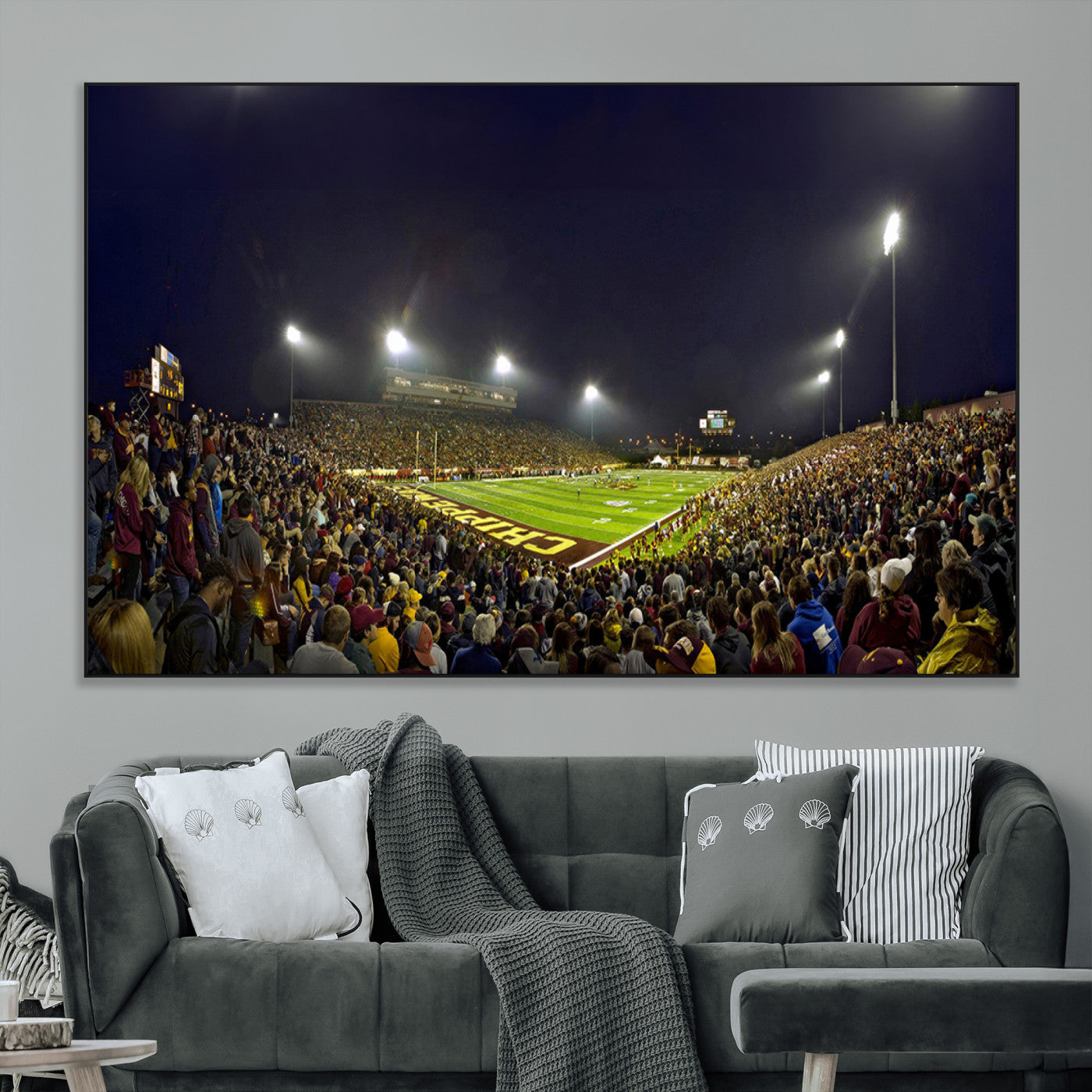 SEG-FC-51X34_Oversize - Central Michigan University Chippewas Canvas Wall Art, Football Team Print - Mount Pleasant