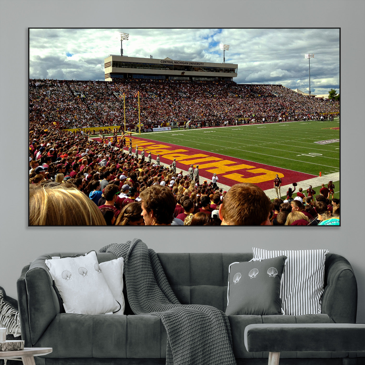 SEG-FC-51X34_Oversize - Central Michigan University Chippewas Football Team Print - Mount Pleasant Kelly/Shorts Stadium Wall