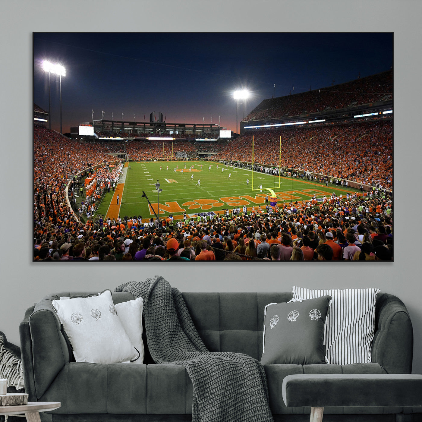 SEG-FC-51X34_Oversize - Clemson University Tigers Art Print, Football Team Print - Clemson Memorial Stadium Wall Art Canvas