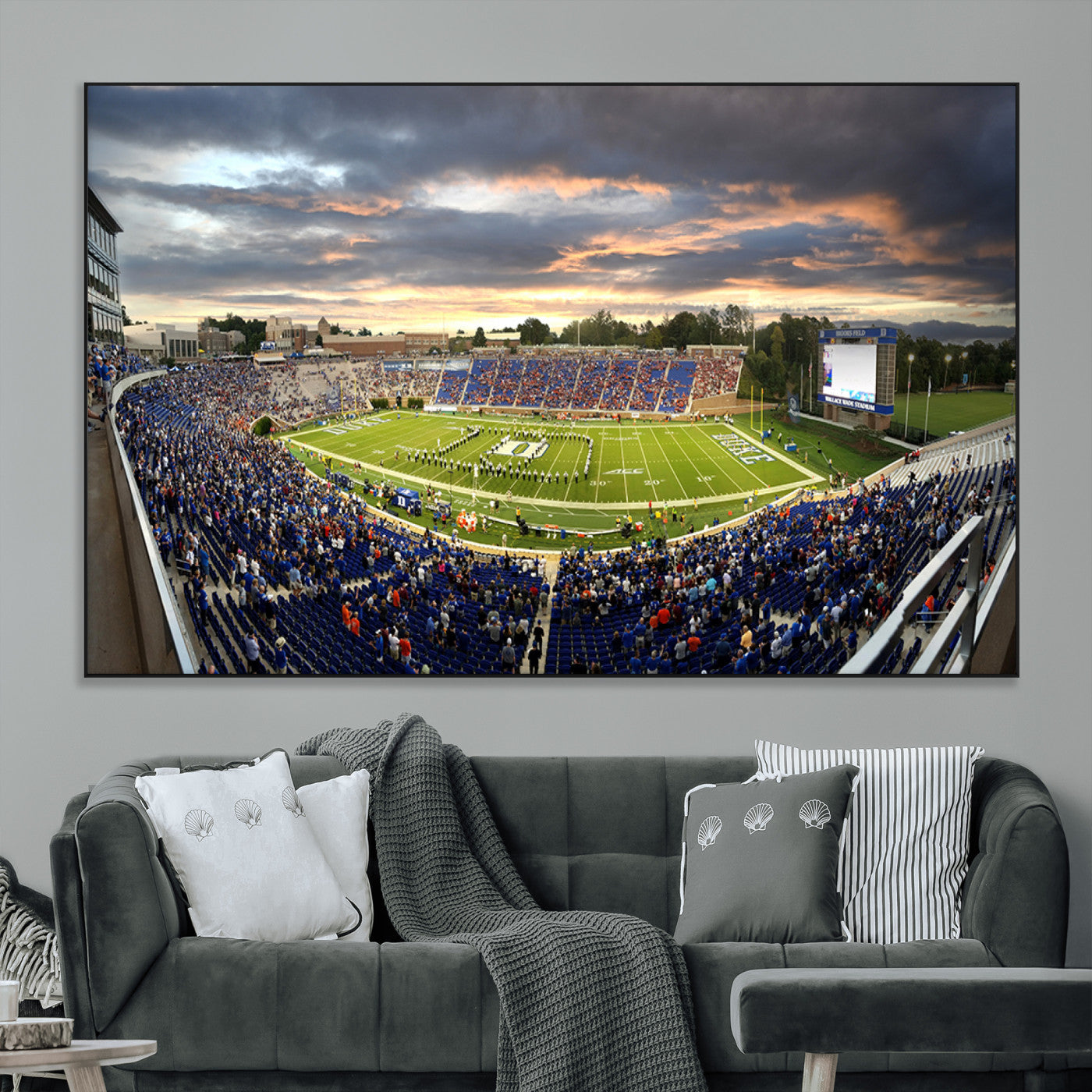 SEG-FC-51X34_Oversize - Duke University Blue Devils Football Team Print - Durham Wallace Wade Stadium Wall Art Canvas Print