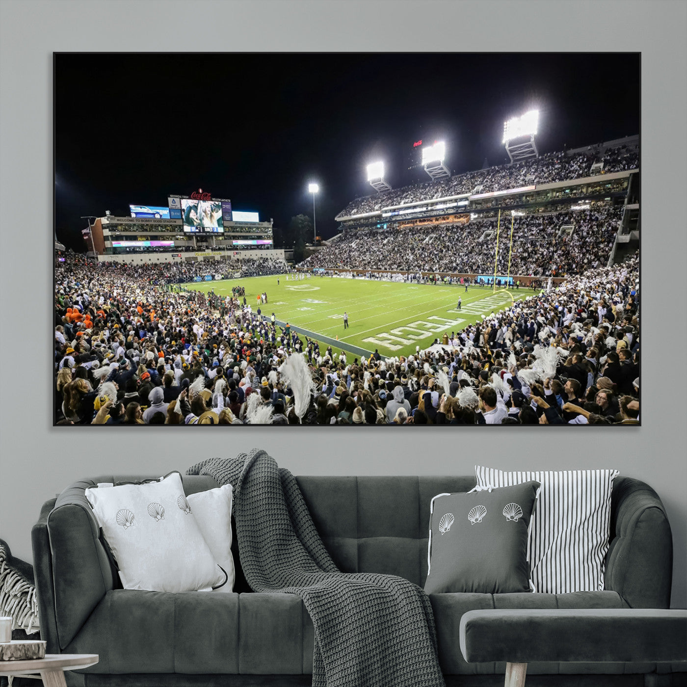SEG-FC-51X34_Oversize - Georgia Tech Yellow Jackets Football Team Print - Atlanta Bobby Dodd Stadium Wall Art Canvas Print