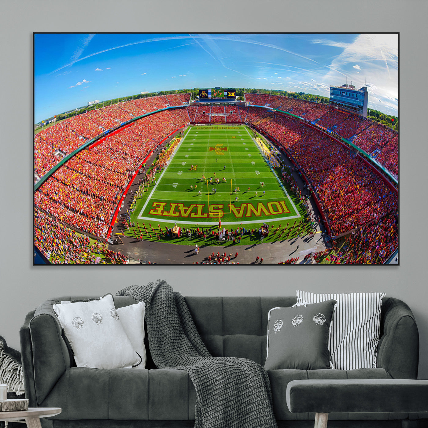 SEG-FC-51X34_Oversize - Iowa State University Cyclones Football Team Print - Ames Jack Trice Stadium Art Canvas Print