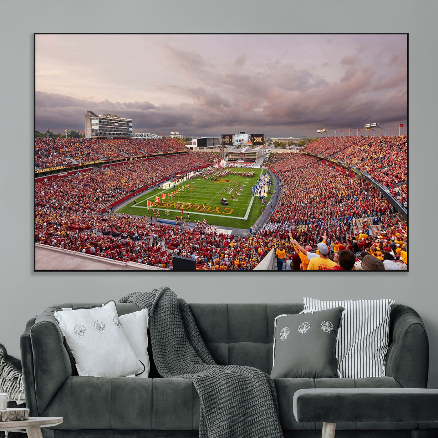 SEG-FC-51X34_Oversize - Iowa State University Cyclones Football Team Print - Ames Jack Trice Stadium Wall Art Canvas Print
