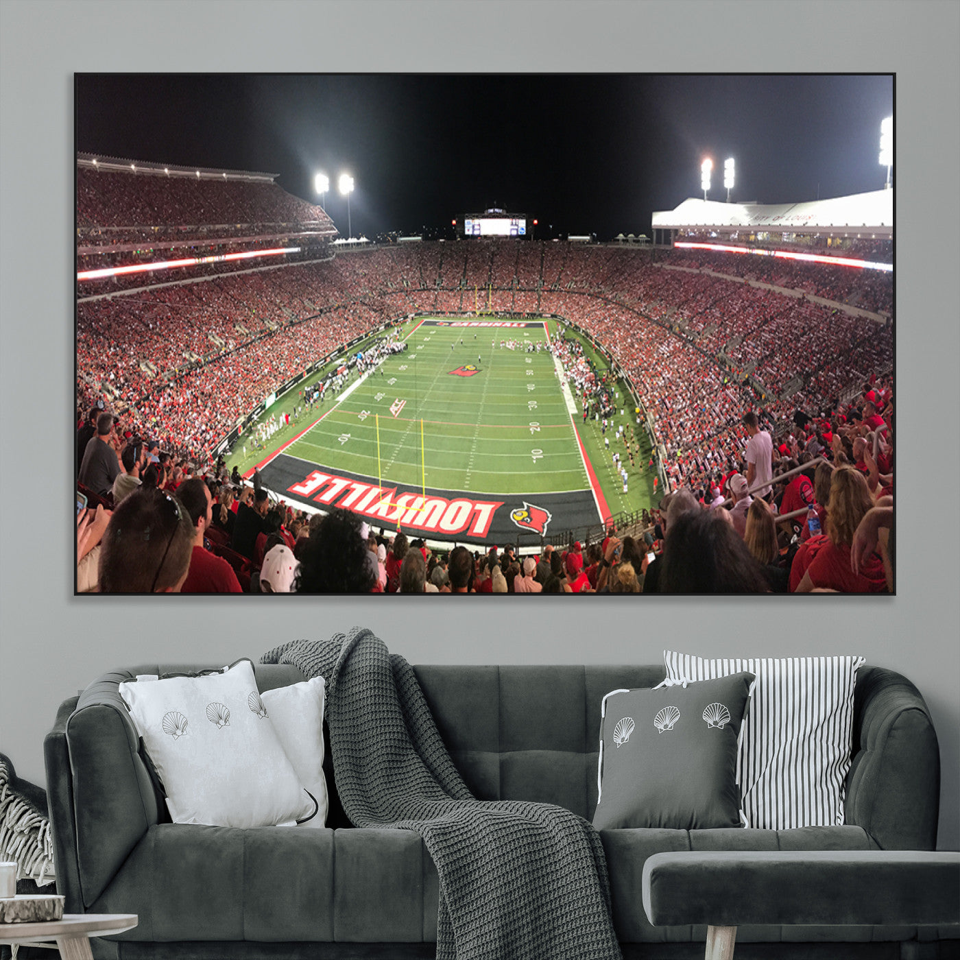 SEG-FC-51X34_Oversize - University of Louisville Cardinals Football Team Print - Louisville Cardinal Stadium Wall Art Canvas