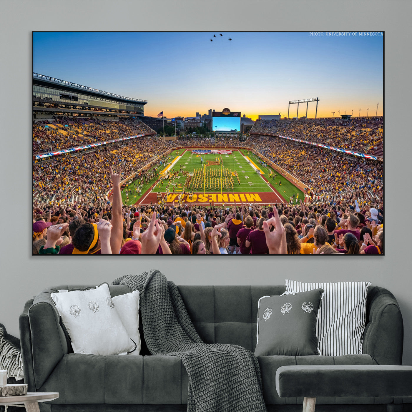 SEG-FC-51X34_Oversize - University of Minnesota Golden Gophers Football Team Print - Minneapolis Huntington Bank Stadium