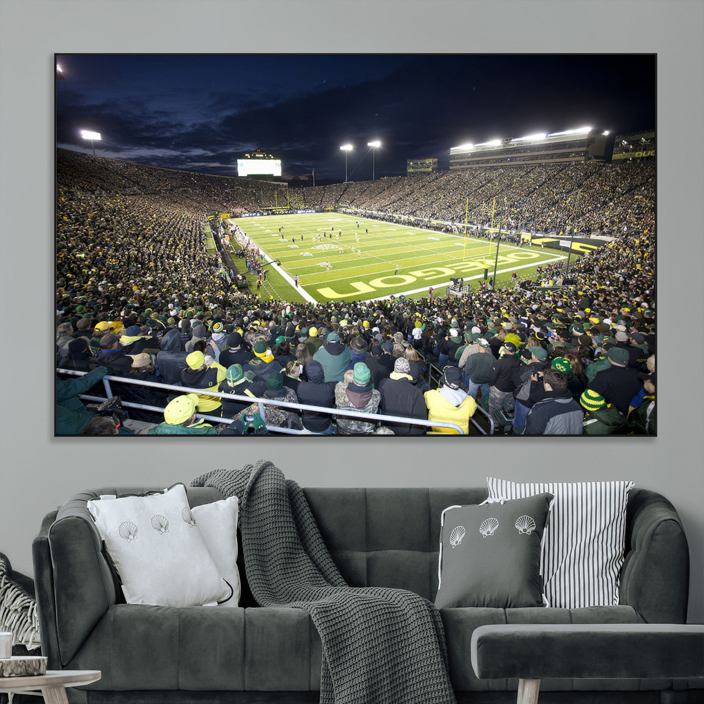 SEG-FC-51X34_Oversize - University of Oregon Ducks Football Team Print - Eugene Autzen Stadium Wall Art Canvas Print