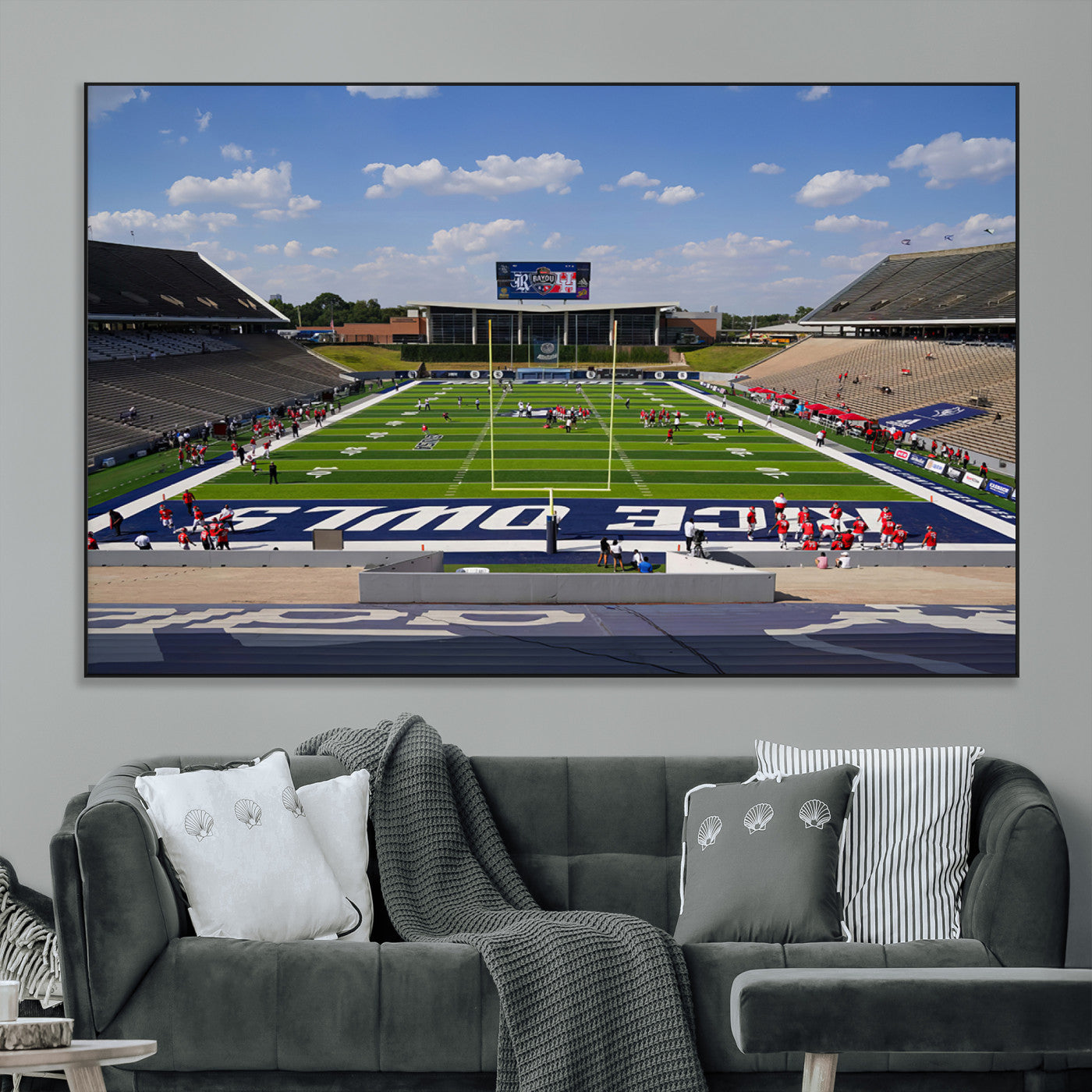 SEG-FC-51X34_Oversize - Rice University Owls Football Team Print - Houston Rice Stadium Wall Art Canvas Print