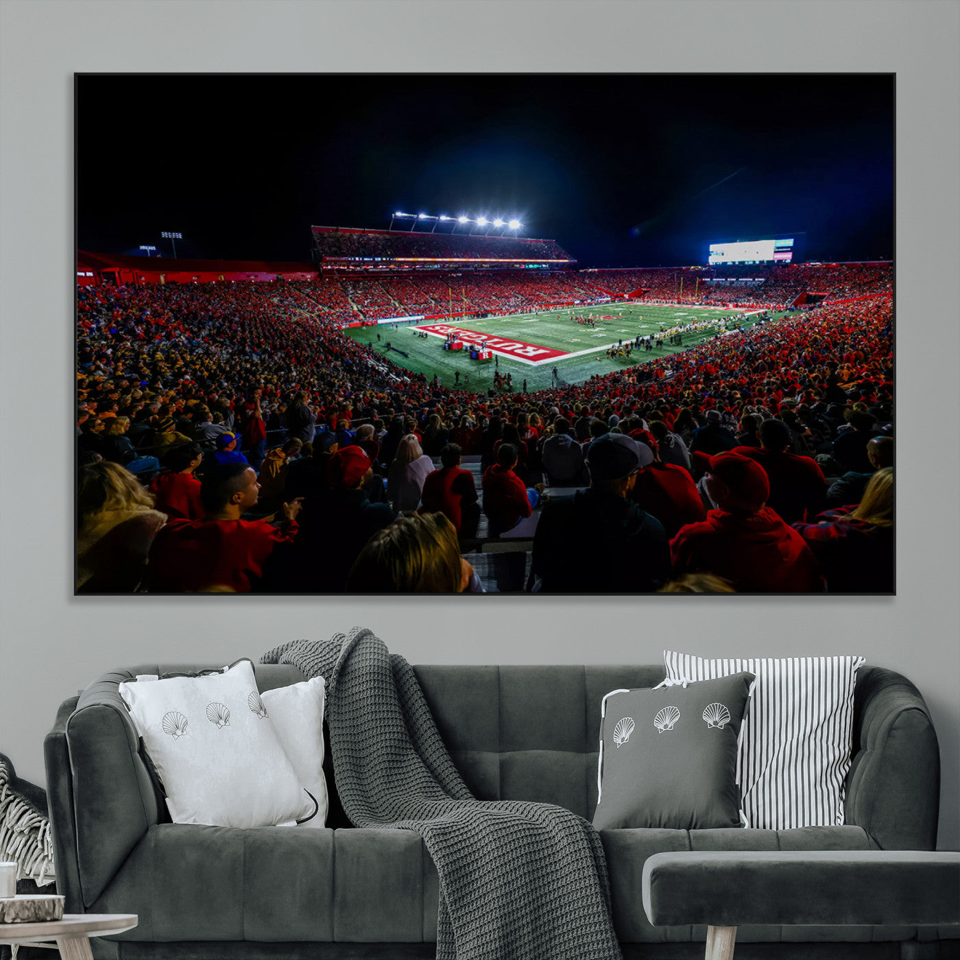 SEG-FC-51X34_Oversize - Rutgers Scarlet Knights Football Team Print - SHI Stadium, Piscataway Wall Art Canvas Print