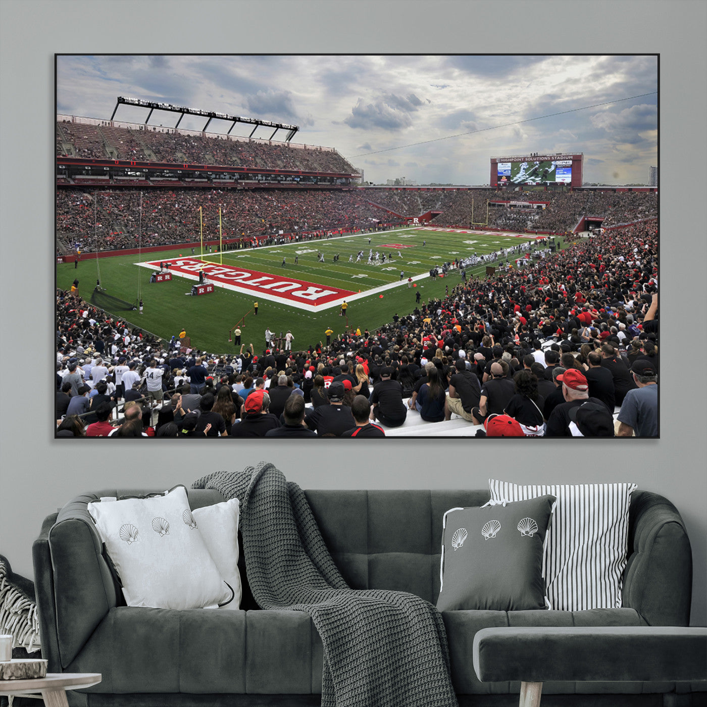 SEG-FC-51X34_Oversize - Rutgers Scarlet Knights Football Team Print - SHI Stadium, Piscataway Wall Art Canvas Print