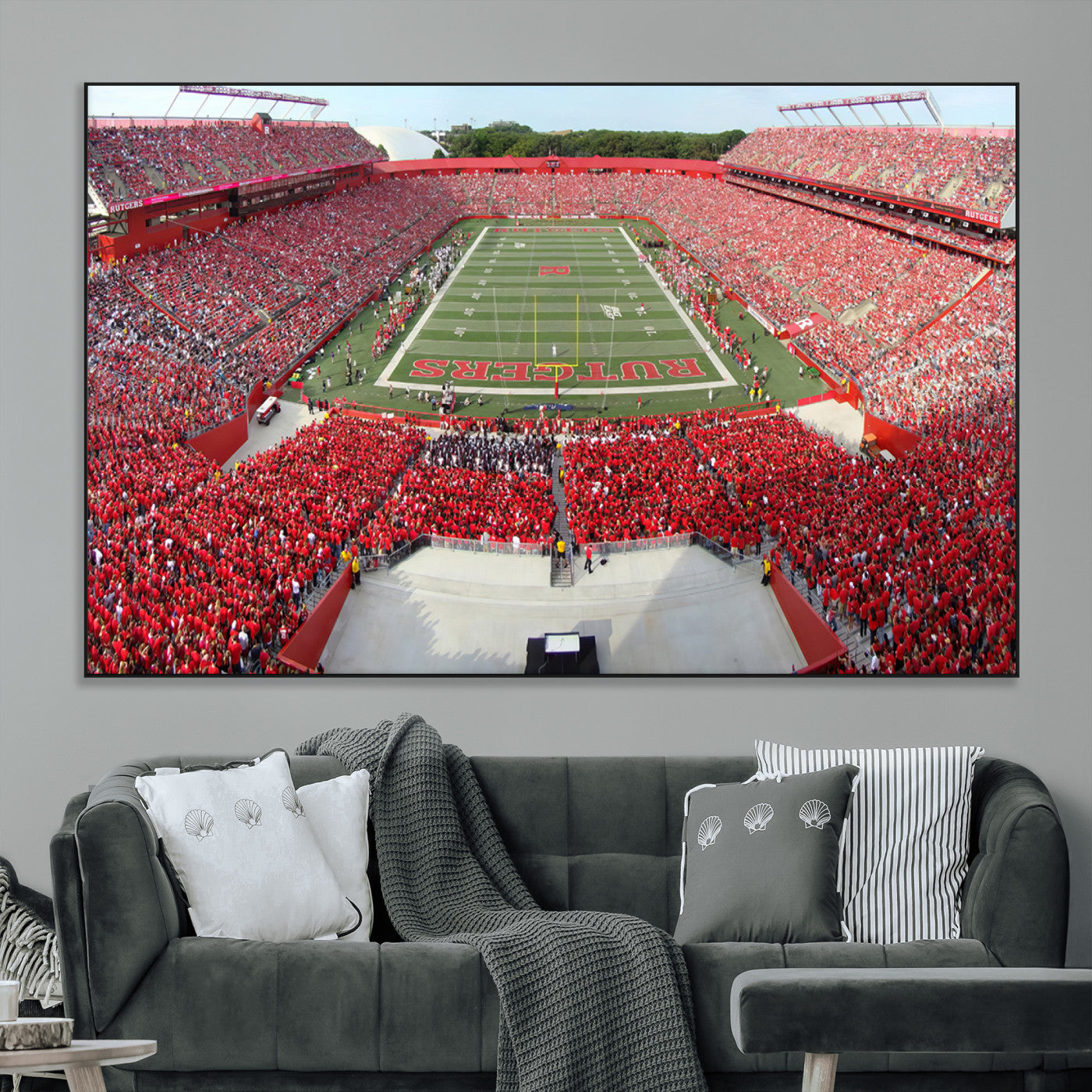 SEG-FC-51X34_Oversize - Rutgers Scarlet Knights Football Team Print - Piscataway SHI Stadium Wall Art Canvas Print