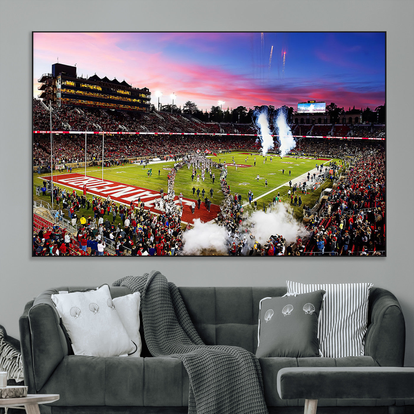 SEG-FC-51X34_Oversize - Stanford University Cardinal Football Team Print - Stanford Stadium Wall Art Canvas Print