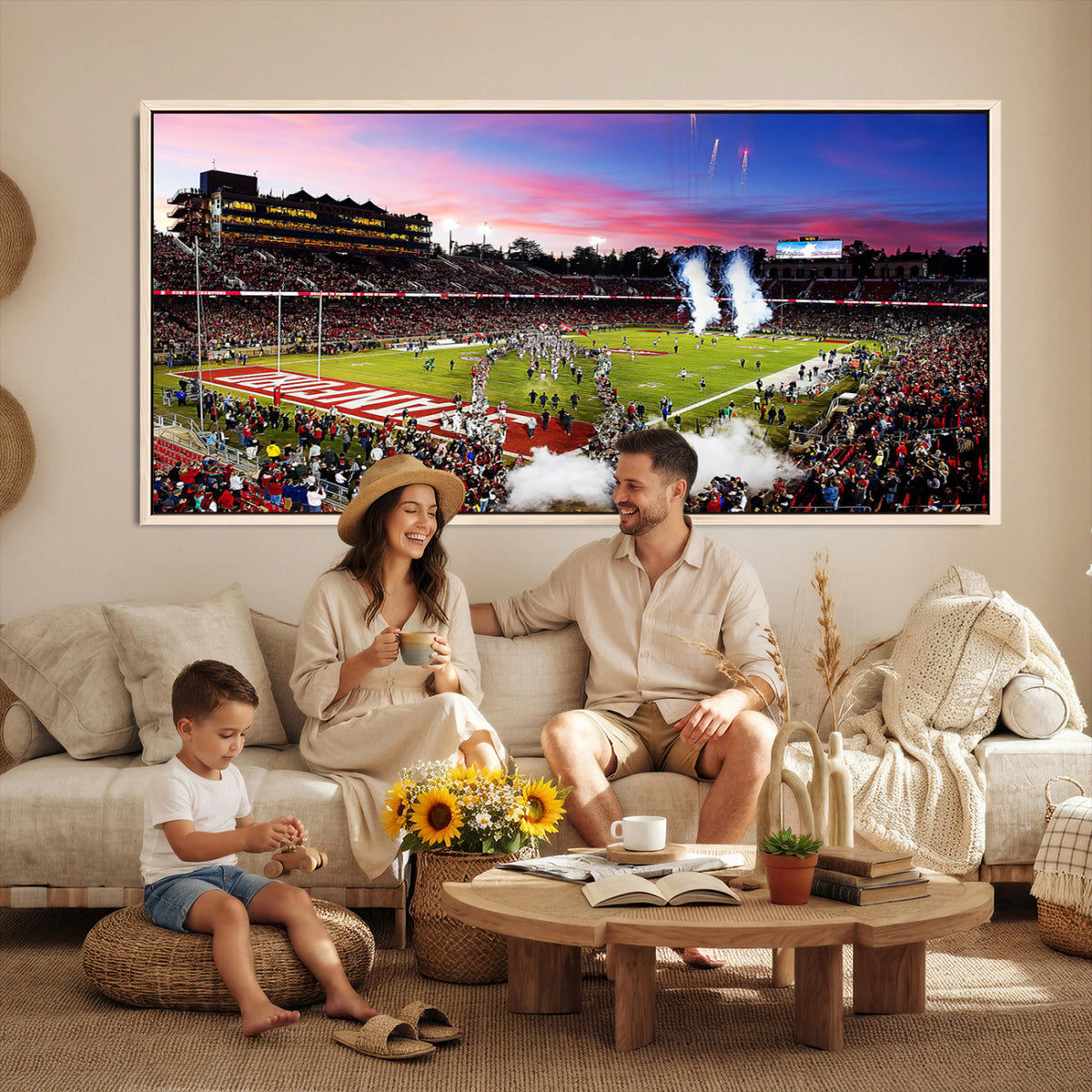 25557-PAN-FL-20X10 - Stanford University Cardinal Football Team Print - Stanford Stadium Wall Art Canvas Print