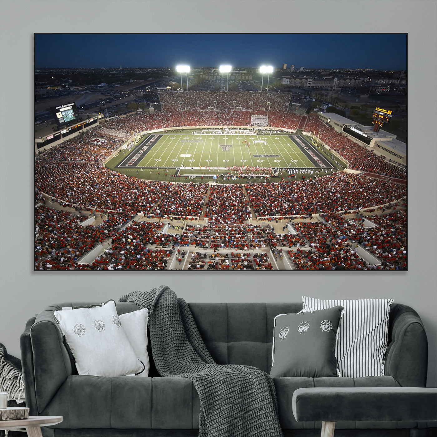 SEG-FC-51X34_Oversize - Texas Tech Red Raiders Football Team Print - Lubbock Jones AT&T Stadium Wall Art Canvas Print