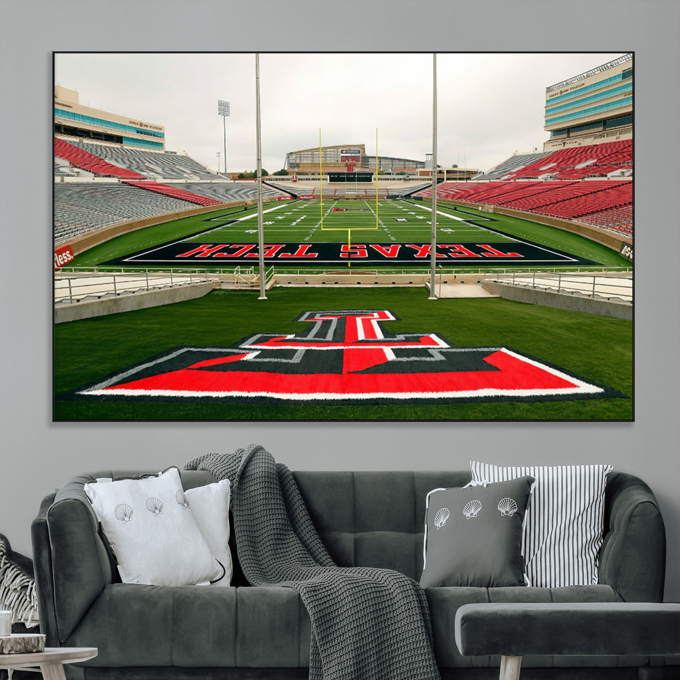 SEG-FC-51X34_Oversize - Texas Tech Red Raiders Football Team Print - Lubbock Jones AT&T Stadium Wall Art Canvas Print
