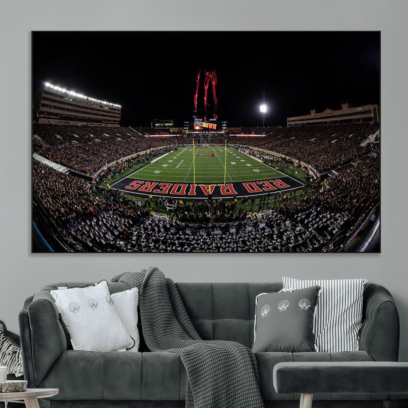 SEG-FC-51X34_Oversize - Framed Texas Tech Red Raiders Stadium Canvas, Texas Tech Red Raiders Football Team Print - Lubbock