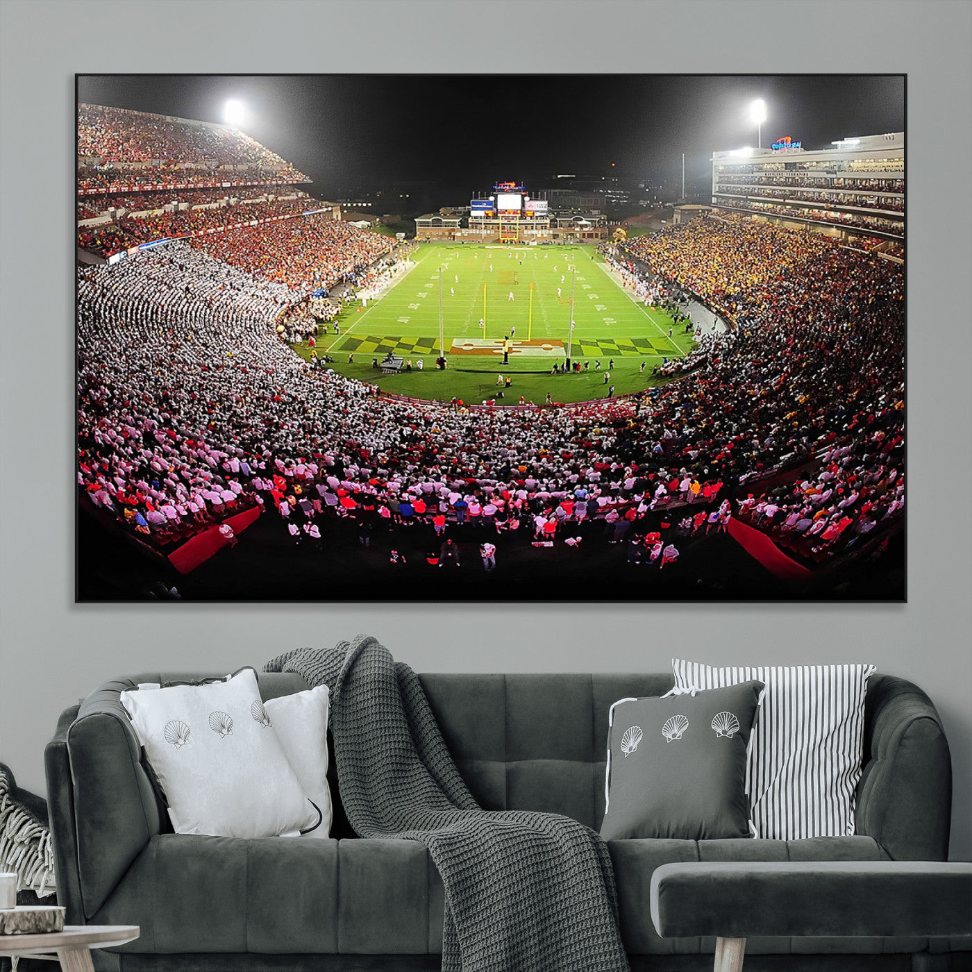 SEG-FC-51X34_Oversize - University of Maryland Terrapins Football Team Print - College Park SECU Stadium Wall Art Canvas
