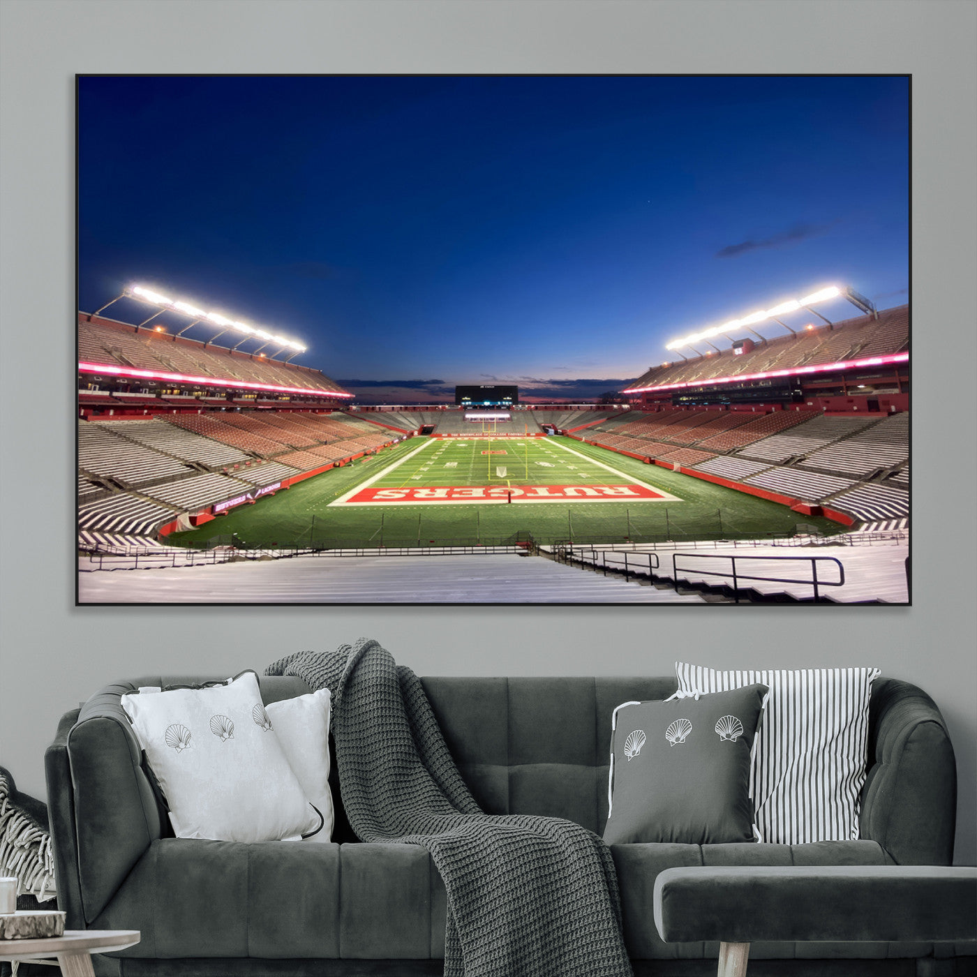 SEG-FC-51X34_Oversize - Rutgers Scarlet Knights Football Team Print - Piscataway SHI Stadium Wall Art Canvas Print