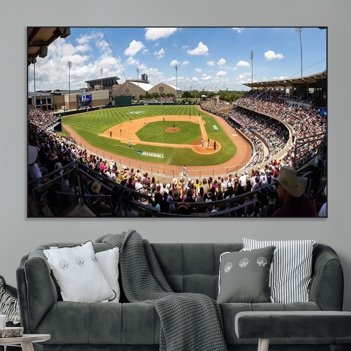 SEG-FC-51X34_Oversize - The Texas A&M University Aggies Athletics Team Print - College Station Kyle Field Wall Art Canvas