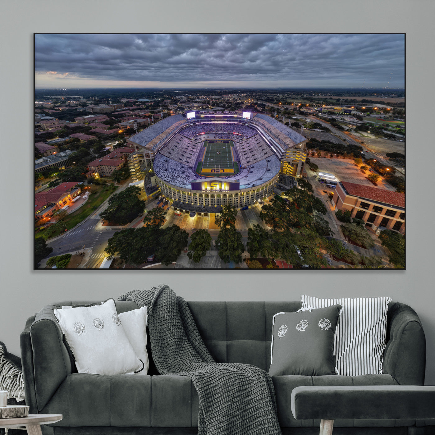 SEG-FC-51X34_Oversize - The Louisiana State University Tigers Football Team Print - Baton Rouge Tiger Stadium Wall Art