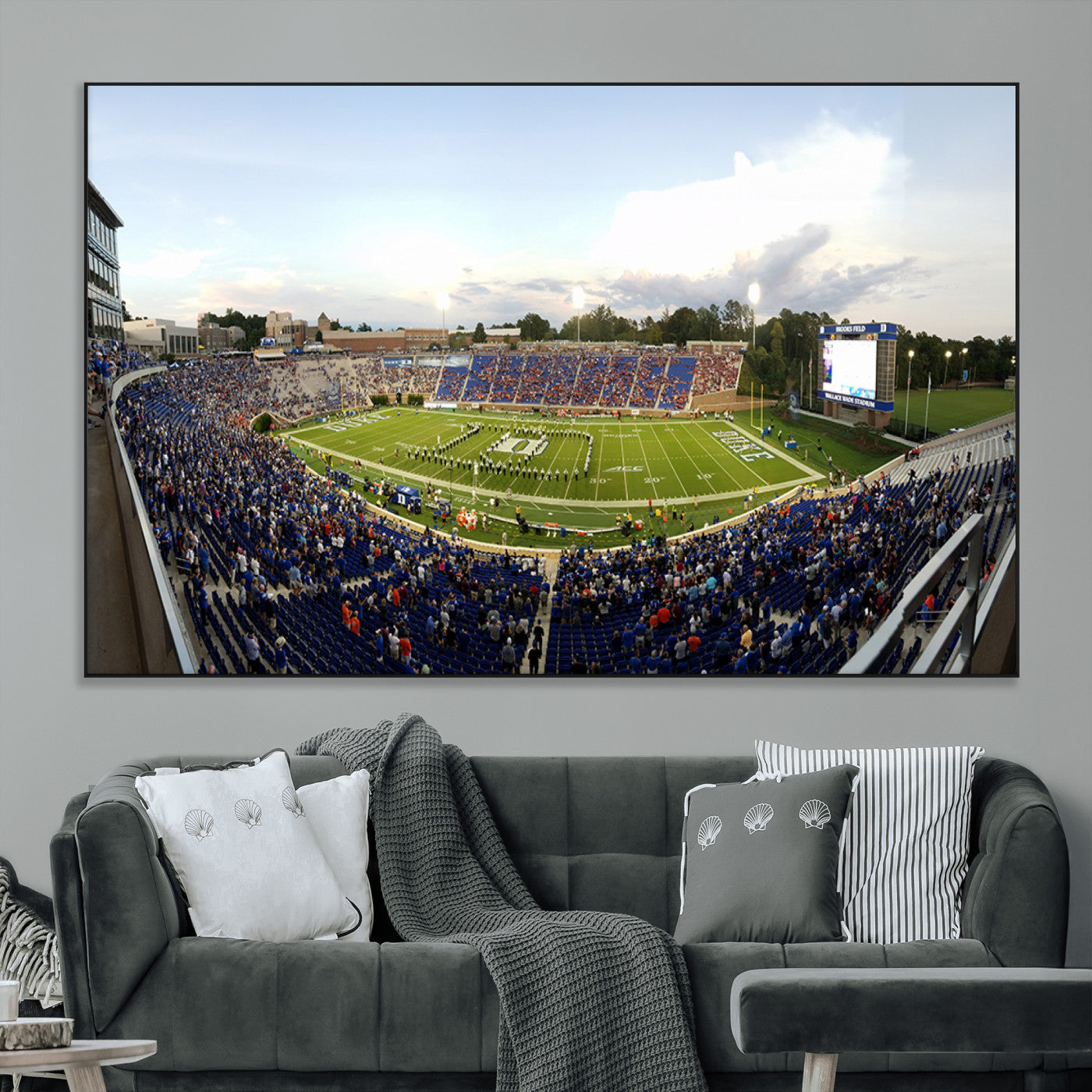 SEG-FC-51X34_Oversize - The Duke University Blue Devils Football Team Print - Durham Wallace Wade Stadium Wall Art Canvas