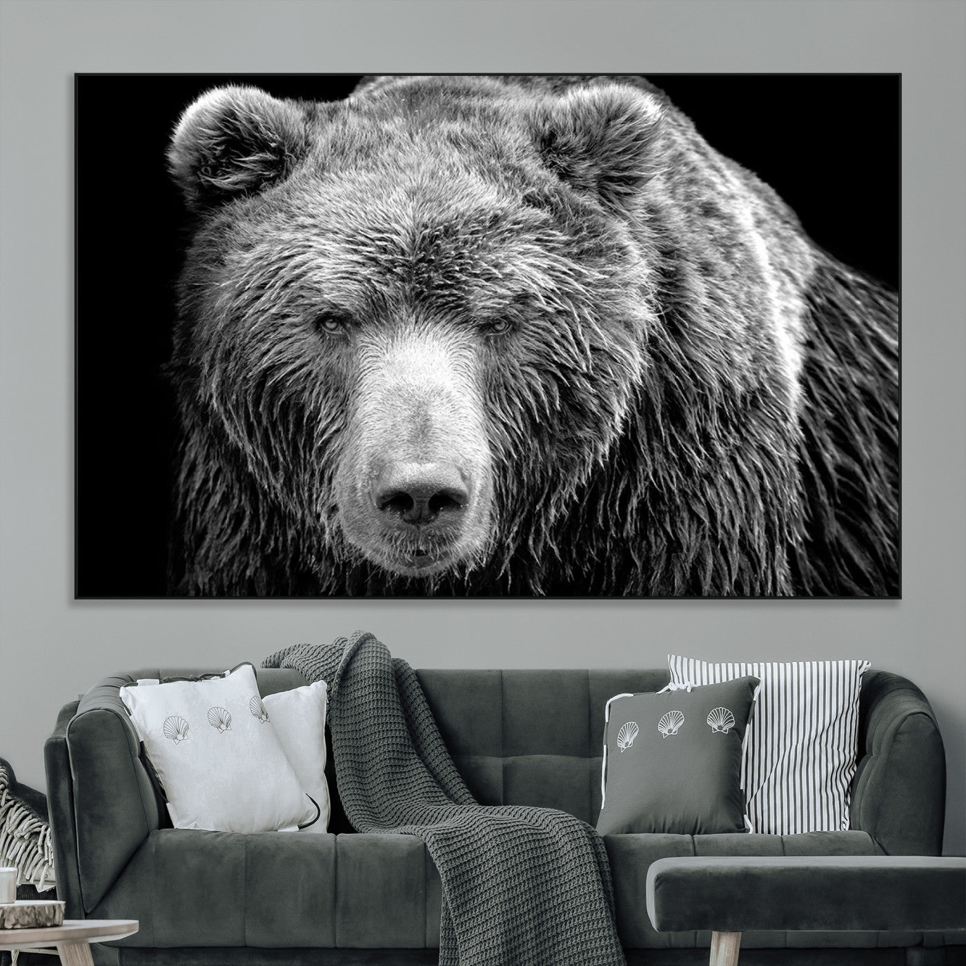SEG-FC-51X34_Oversize - 399 Grizzly Bear Canvas Print | Ready to Hang Wall Art | Rustic Farmhouse & Cabin Decor | Wildlife