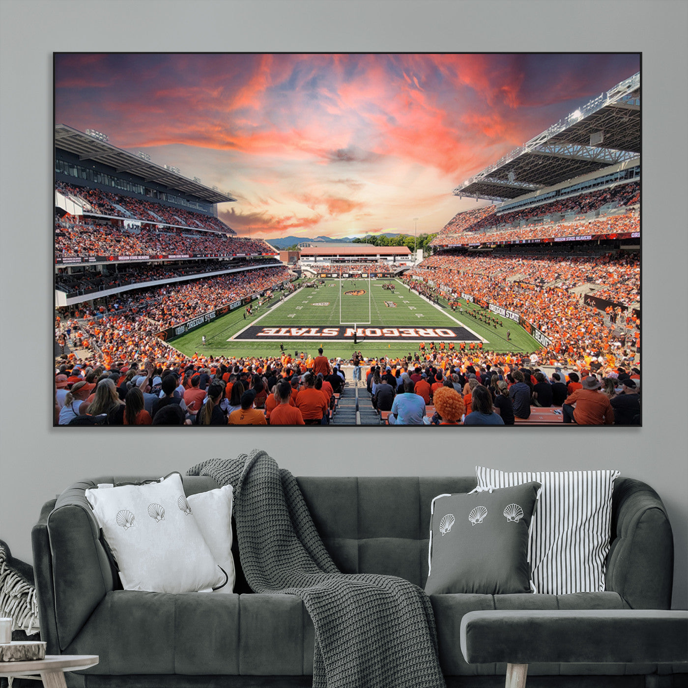 SEG-FC-51X34_Oversize - Oregon State Beavers Football Team Print - Corvallis Reser Stadium Wall Art Canvas Print