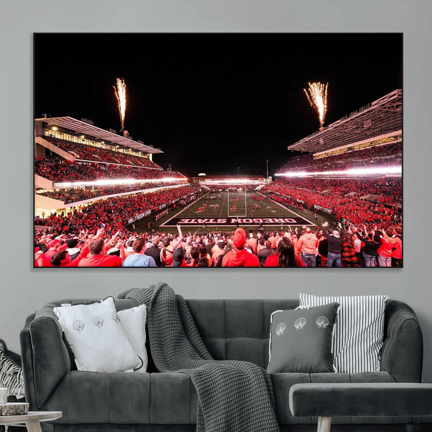 SEG-FC-51X34_Oversize - Oregon State Beavers Football Team Print - Corvallis Reser Stadium Wall Art Canvas Print