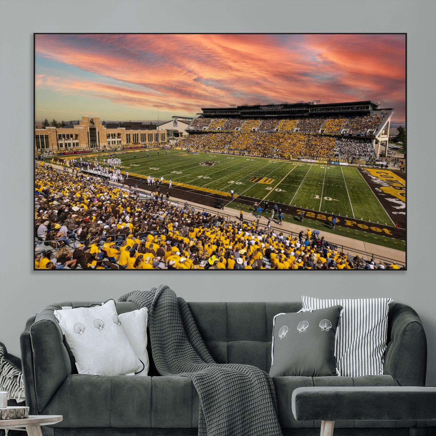 SEG-FC-51X34_Oversize - University of Wyoming Cowboys Football Team Print - Laramie Jonah Field War Memorial Stadium Wall