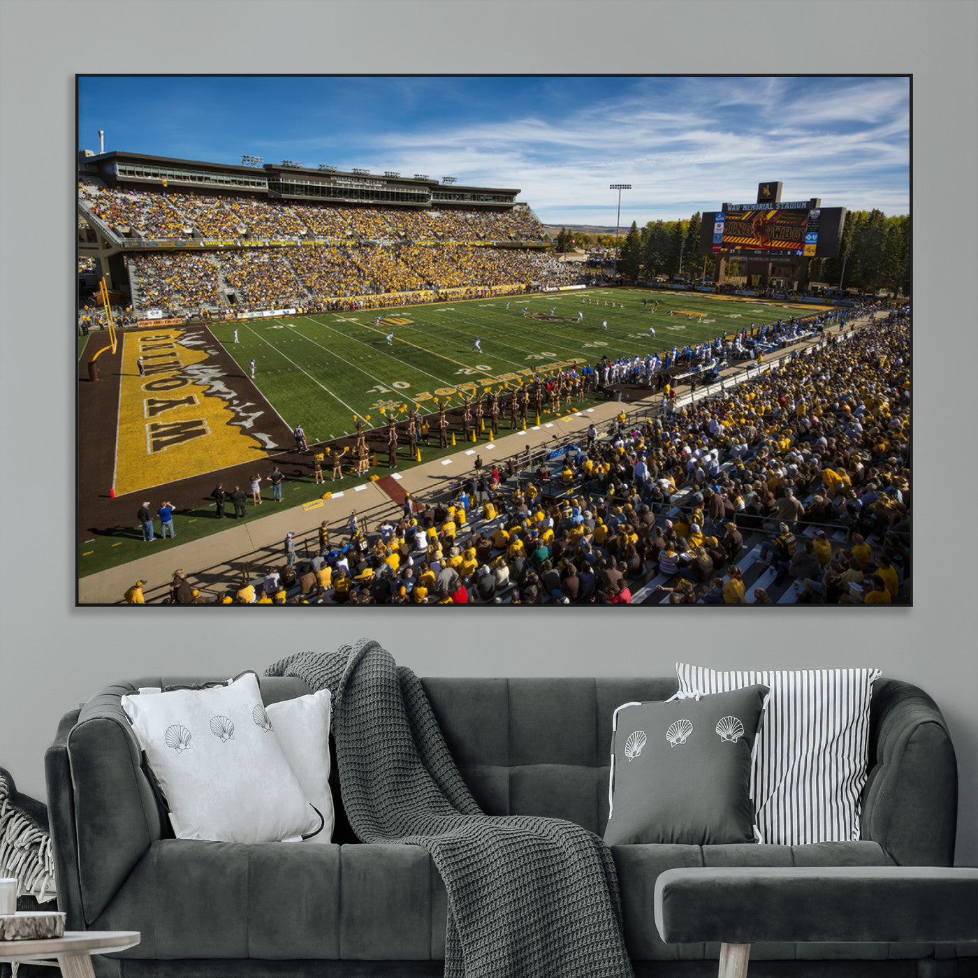 SEG-FC-51X34_Oversize - University of Wyoming Cowboys Football Team Print - Laramie Jonah Field War Memorial Stadium Wall