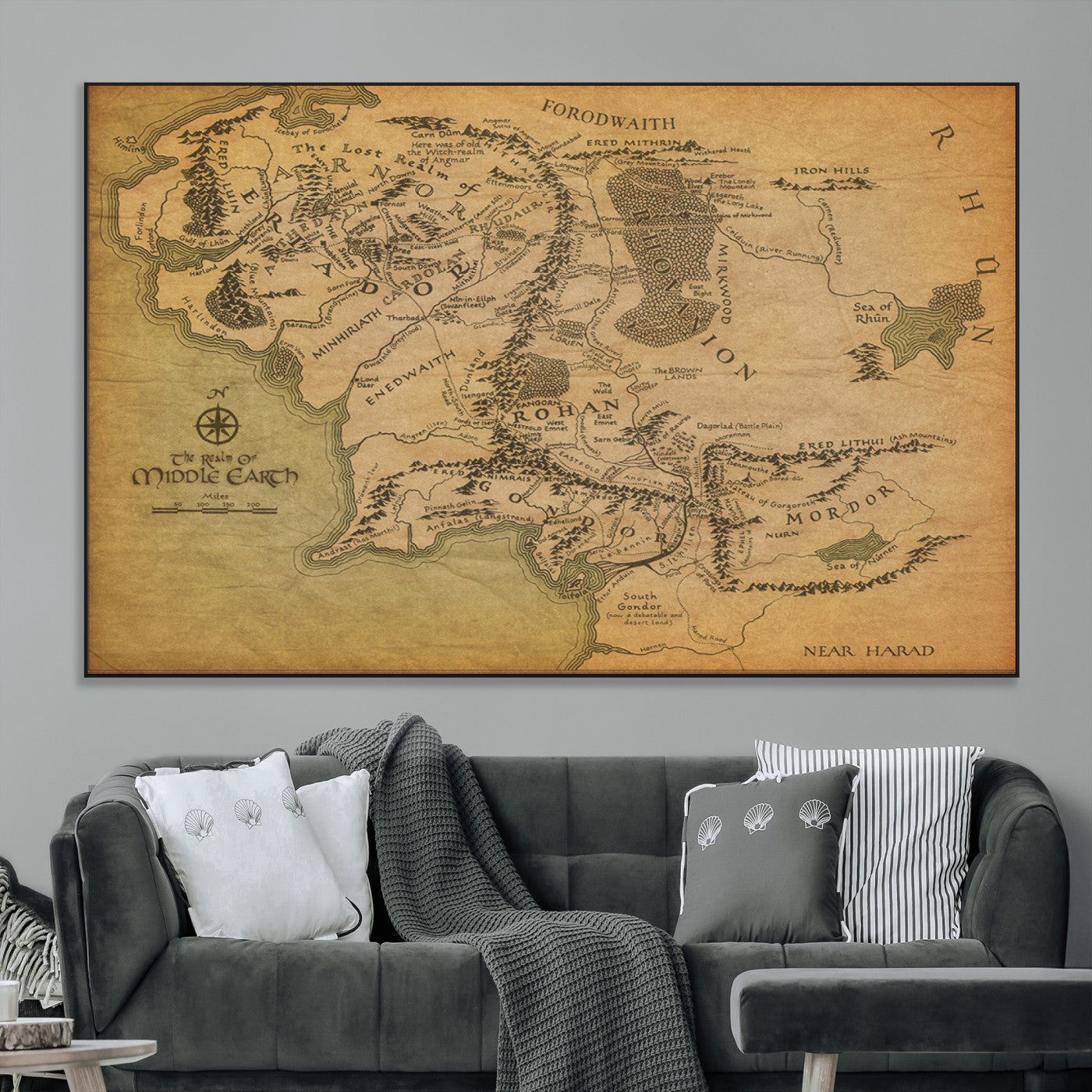 SEG-FC-51X34_Oversize - Push Pin World Map Canvas Print – Framed Wall Art for Couples to Track Their Travels – Anniversary