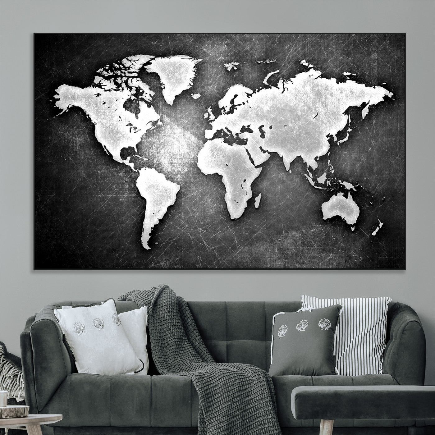 SEG-FC-51X34_Oversize - World Map Wall Art Canvas Print – Framed Wall Art for Anniversary Gift or Home Adventure Decor