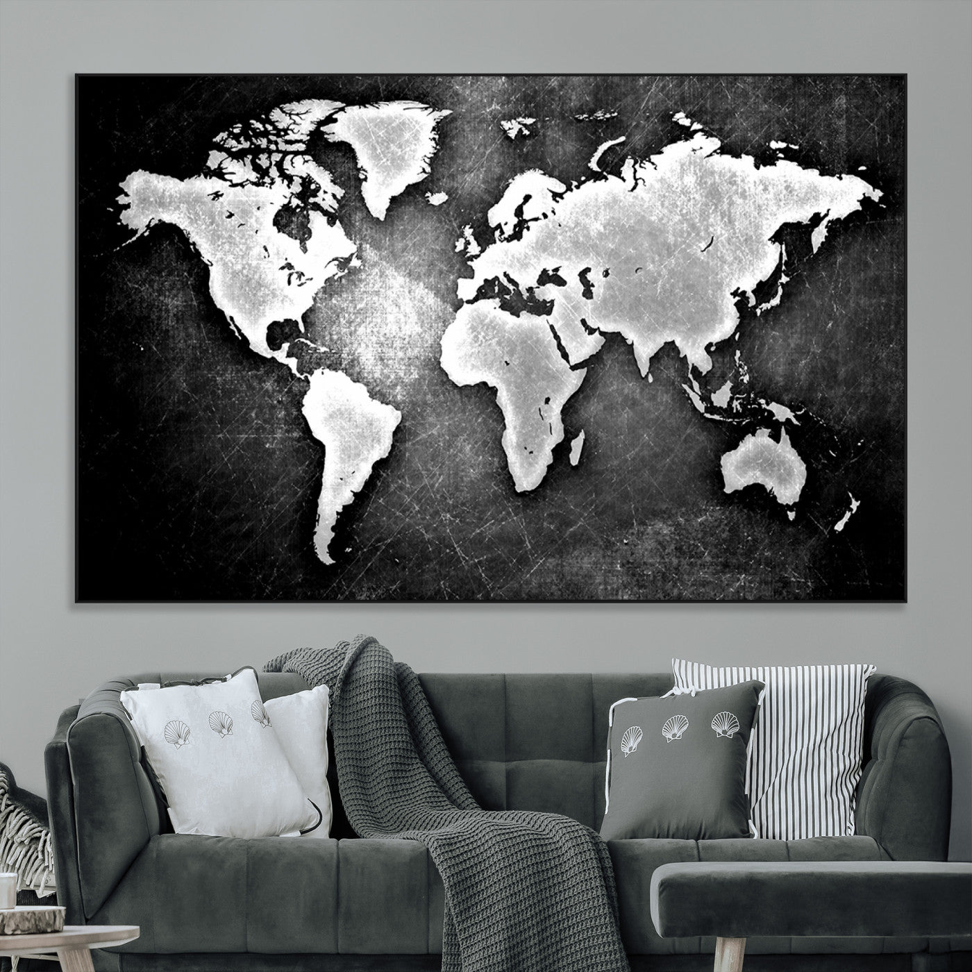 SEG-FC-51X34_Oversize - World Map Wall Art Canvas Print – Framed Wall Art for Anniversary Gift or Home Adventure Decor