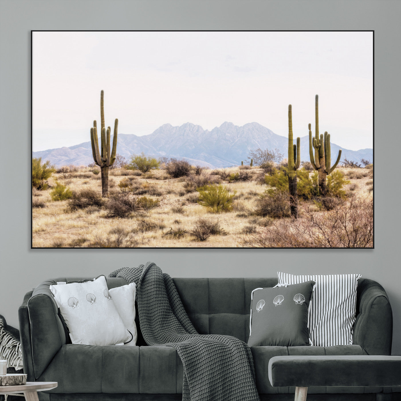 SEG-FC-51X34_Oversize - Arizona Desert Wall Art Print | Arizona Desert Canvas Print with Saguaro Cacti | Southwestern