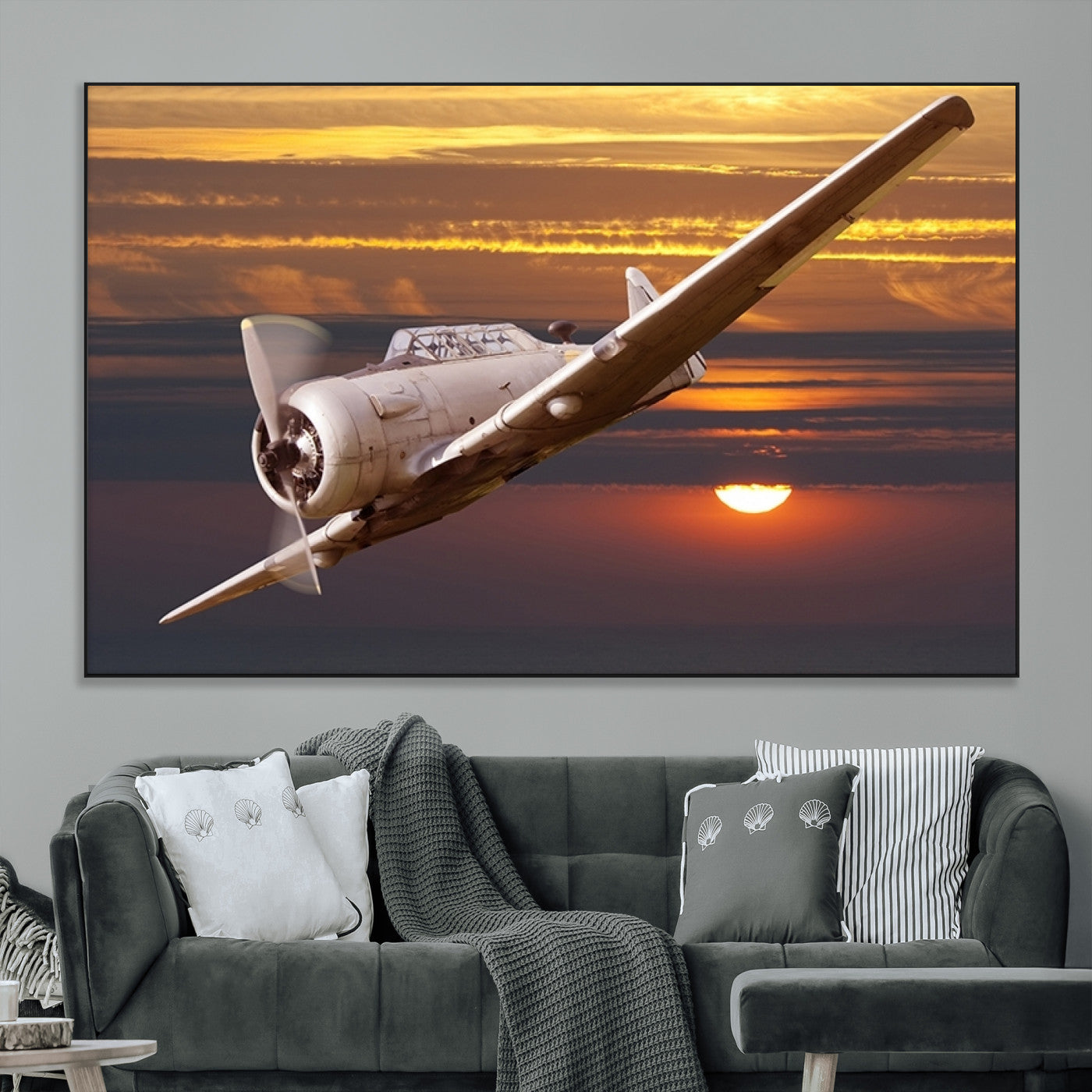 SEG-FC-51X34_Oversize - Old War Plane Wall Art Canvas Print