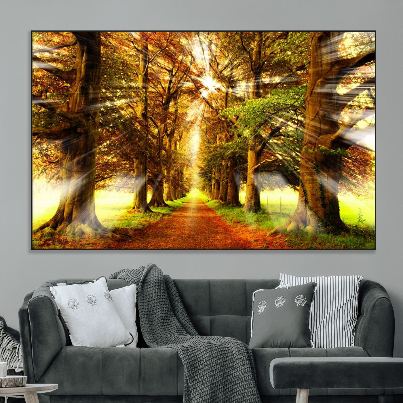 -Sunshine in Forest and Trees Wall Art Canvas Print