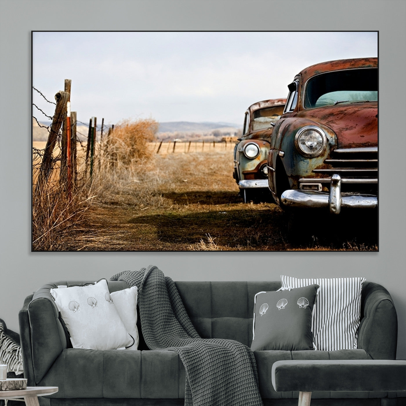 SEG-FC-51X34_Oversize - Old Rustic Classic Car Wall Art Canvas Print
